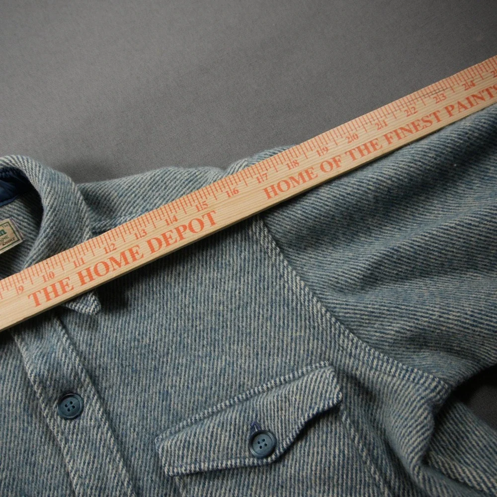 VTG L.L. Bean Northwoods USA 100% Wool Twill Men Shirt L Western Coastal Outdoor